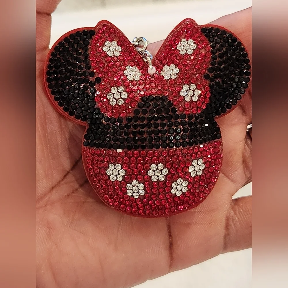 Minnie Mouse Glitter Key Holder - Red and Black Bag Charm